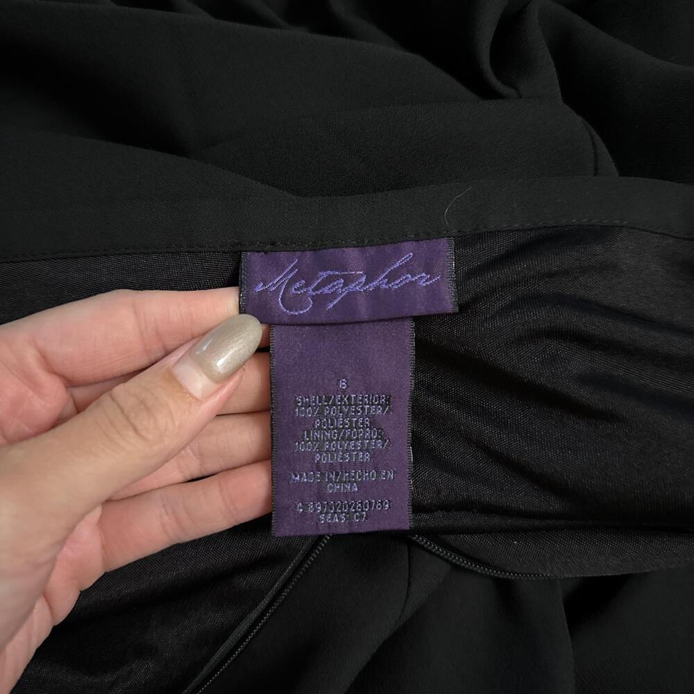 Black midi skirt with sheer - Picture 4 of 4